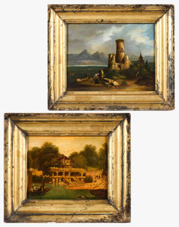 Maler 1. Hälfte 19. Jahrhundert: Zwei Landschaften. - фото 1