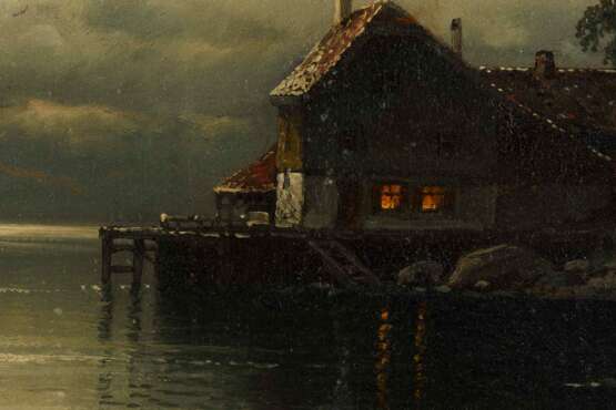 BERGFELD, Carl (1837 - 1920). Küstenlandschaft bei Mondschein. - photo 2