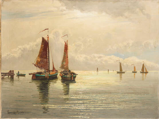 LORENZ-MUROWANA, Ernst (1872 Murowana-Goslin - 1950 Berlin). "Fischerboote in Mittagsonne, Zuider-Se - фото 1
