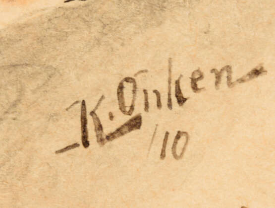 ONKEN, Carl Eduard (1846 Jever - 1934 Wien). Drei bemalte Postkarten. - Foto 5