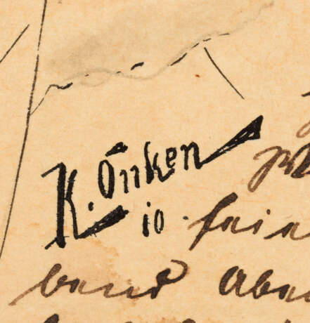 ONKEN, Carl Eduard (1846 Jever - 1934 Wien). Drei bemalte Postkarten. - Foto 6