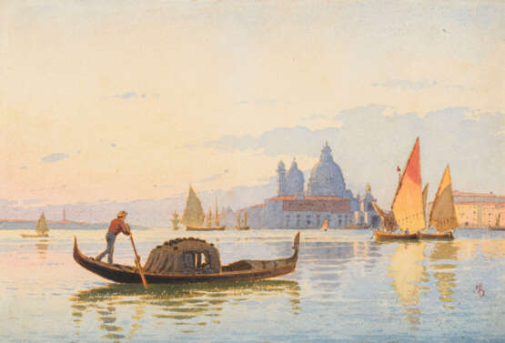 Monogrammist "G.B.": Gondeln im Canale Grande Venedig. - фото 1