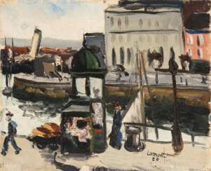 LAMOTTE, Bernard zugeschrieben (1903 Paris - 1983). Hafenszene.