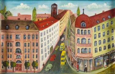 PIETZSCH, Ulrich (* 1937 Oberwartha). "Tafelbild I Straßenschlucht".