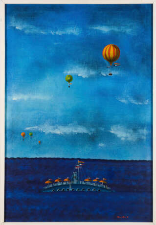 BIM, Tomás (* 1946). Ballonfahrer über dem Meer. - Foto 1