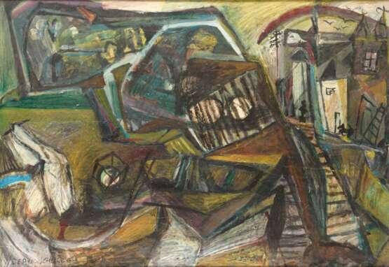 SCHULER, Jean (1912 St. Ingbert - 1984 Paris). Abstrakte Szene. - Foto 1