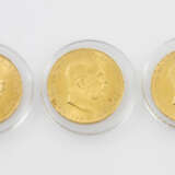 3-teiliges GOLDkonvolut Österreich - 3 x 100 Kronen 1915/NP, Franz Joseph I., - фото 1