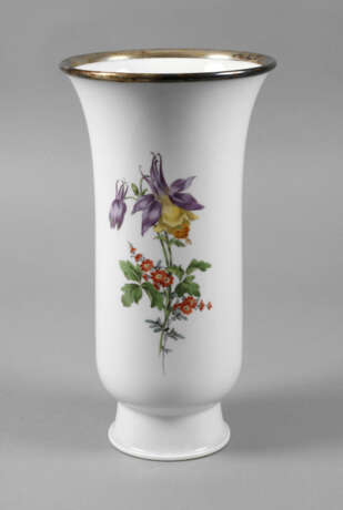 Meissen Vase ”Blume 2” mit Silberrand - Foto 1
