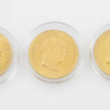 3-teiliges GOLDkonvolut - 3 x 100 Kronen 1915/NP, Franz Joseph I. - Foto 1