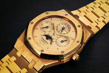 AUDEMARS PIGUET, REF. 25820BA, A GOLD AUTOMATIC PERPETUAL CALENDAR WRISTWATCH, NO. 088