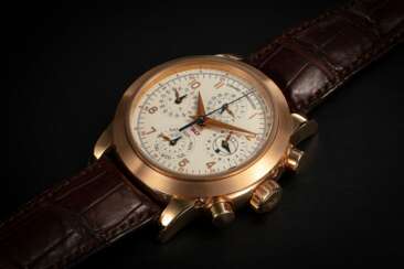 GIRARD-PERREGAUX, F50 REF. 9205, A LIMITED EDITION GOLD PERPETUAL CALENDAR CHRONOGRAPH, NO. 1/250