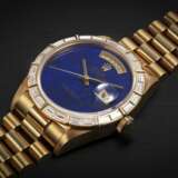 ROLEX, DAY-DATE REF. 18168 ‘DEEP BLUE’, A GOLD AND DIAMOND AUTOMATIC WRISTWATCH WITH LAPIS LAZULI DIAL - фото 1