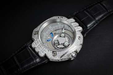 HARRY WINSTON, OPUS V, A PLATINUM AND DIAMOND WRISTWATCH WITH SATELLITE TIME DISPLAY