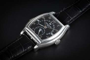 PATEK PHILIPPE REF. 5013P, A PLATINUM TONNEAU MINUTE REPEATER WITH RETROGRADE PERPETUAL CALENDAR