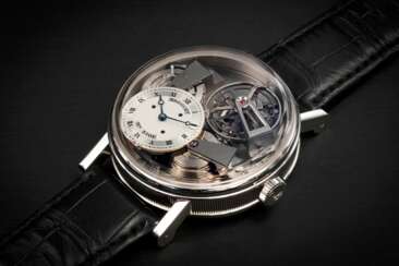 BREGUET, TRADITION REF. 7047, A PLATINUM TOURBILLON WRISTWATCH WITH CHAIN AND FUSEE MOVEMENT 