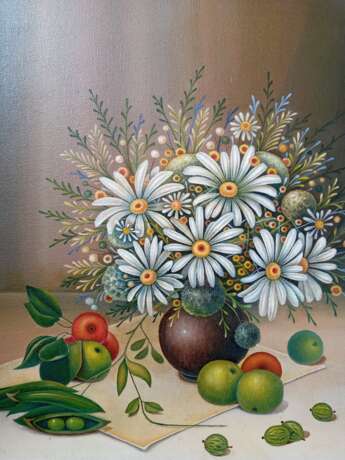 Букет с ромашками... Canvas on the subframe Oil paint Изящное искуство Flower still life Ukraine 2000 - photo 1