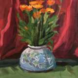 Calendula blooms in July Paper Gouache Realism Still life Russia 2015 - photo 1