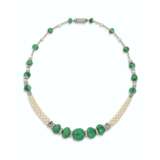 Cartier. CARTIER EARLY 20TH CENTURY EMERALD, DIAMOND AND SEED PEARL NECKLACE - photo 1