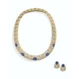 Cartier. CARTIER SAPPHIRE AND DIAMOND NECKLACE AND EARRING SET - фото 1