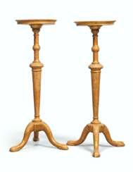 A PAIR OF GEORGE II GILT-GESSO TRIPOD STANDS