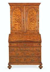 A NORTH EUROPEAN GILT-BRASS MOUNTED PEWTER-INLAID STAINED FIELD MAPLE AND WALNUT-BANDED BUREAU-CABINET
