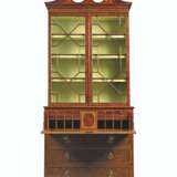 A GEORGE III BURR-YEW, MAHOGANY AND ENGRAVED MARQUETRY SECRETAIRE-BOOKCASE - photo 1