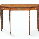 A GEORGE III SATINWOOD, KINGWOOD-CROSSBANDED AND POLYCHROME-DECORATED SIDE TABLE - photo 1