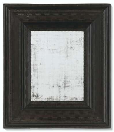 AN EBONISED PEARWOOD RIPPLE-MOULDED LARGE MIRROR - photo 1