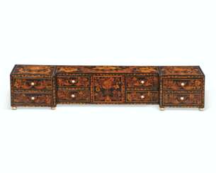 A LOUIS XIV EBONY AND FRUITWOOD MARQUETRY CARTONNIER