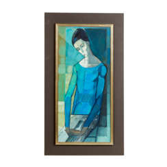 BRUNNER, OTTO (1921) "Porträt einer blau gekleideten Frau"