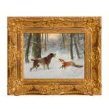 SCHEUERER, OTTO (1862-1934), "Fuchs und Hund in verschneitem Wald", - photo 1