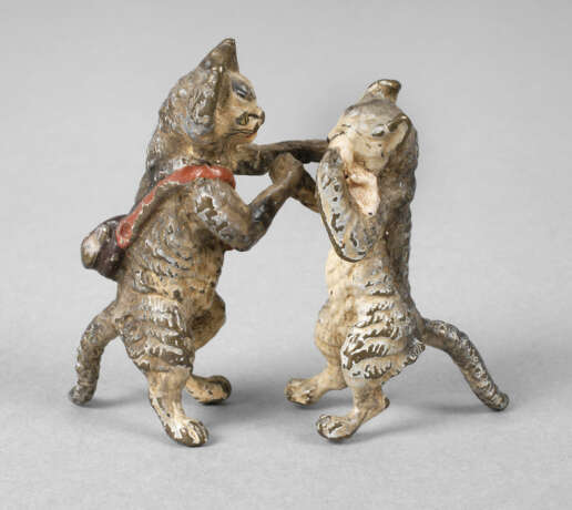 Wiener Bronze Katzenpaar ”Abschied” - photo 1