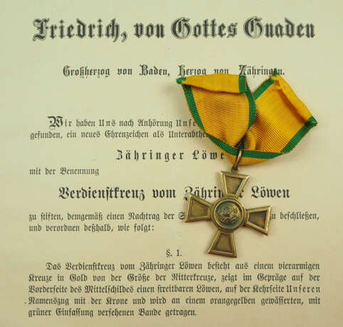 Baden: Großherzoglicher Orden vom Zähringer Löwen, Verdienstkreuz. - Foto 2