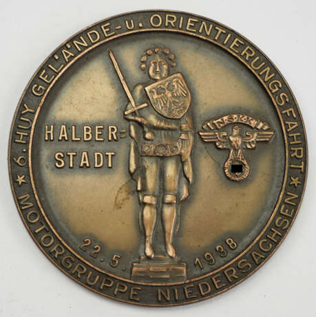 NSKK: Plakette der Motorsportgruppe Niedersachsen auf die 6. Huy Gelände- u. Orientierungsfahrt nach Halberstadt 22.5.1938. - photo 1