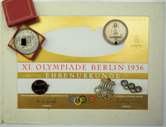 Olympia 1936: Lot Auszeichnungen. - Foto 1