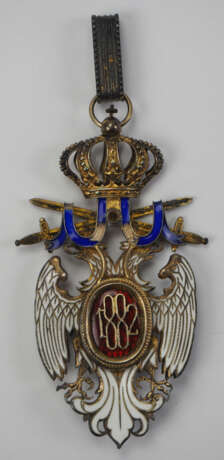 Serbien: Orden des Weißen Adler, 2. Modell (1903-1941), 3. Klasse mit Schwertern, im Etui. - photo 4