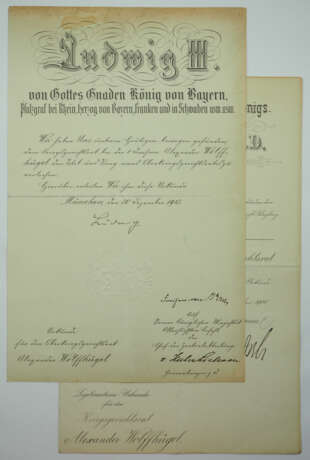 Bayern: Patente zum Oberkriegsgerichtsrat und Kriegsgerichtsrat. - photo 1