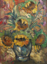 Gerhard Schöpplein, Blumenstillleben mit Sonnenblumen