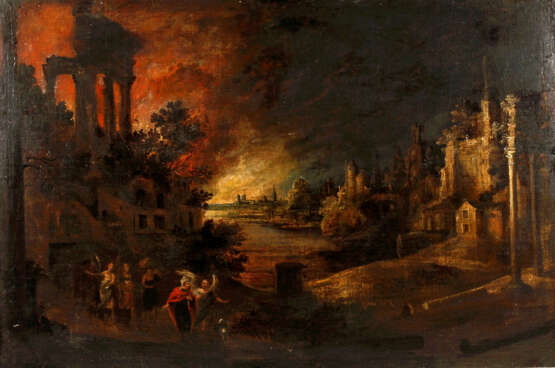 Lot und seine Töchter entfliehen dem brennenden Sodom - Foto 1