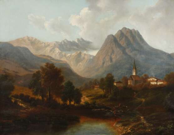 Georg Saal, attr., Romantische Landschaft bei Garmisch - photo 1