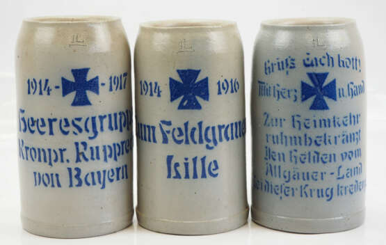 Deutsches Reich: Patriotischer Bierkrug - 3 Exemplare. - Foto 1
