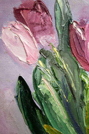 TULIPS. Original gift for her Canvas on the subframe Oil Contemporary art Flower still life Byelorussia 2020 - photo 2