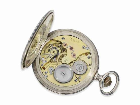 Taschenuhr: seltene Präzisionstaschenuhr , Havila Watch Co. Geneve, attraktive Tula-Dekoration, mit Originalkette und Originalbox, ca.1910 - фото 3