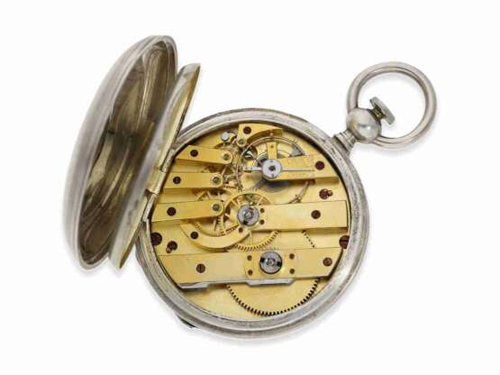 Taschenuhr: äußerst ungewöhnliche amerikanische Savonnette mit speziellem Aufzug nach Patent von 1852, Ankerchronometer No.38731 - фото 3