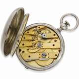 Taschenuhr: äußerst ungewöhnliche amerikanische Savonnette mit speziellem Aufzug nach Patent von 1852, Ankerchronometer No.38731 - Foto 3