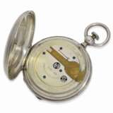 Taschenuhr: äußerst ungewöhnliche amerikanische Savonnette mit speziellem Aufzug nach Patent von 1852, Ankerchronometer No.38731 - Foto 4