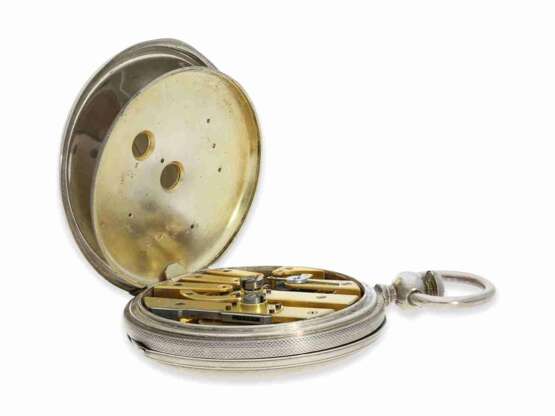 Taschenuhr: äußerst ungewöhnliche amerikanische Savonnette mit speziellem Aufzug nach Patent von 1852, Ankerchronometer No.38731 - photo 6