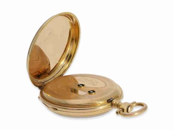 Taschenuhr: gut erhaltene Louis XV-Gold/Emaille-Taschenuhr, um 1870, verm. Sandoz & Co. - Foto 5