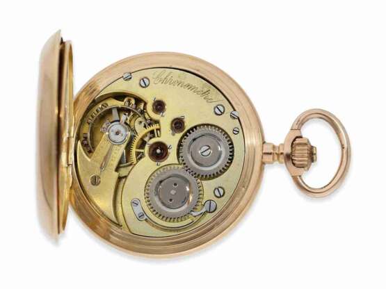 Taschenuhr: hochwertiges, schweres Schweizer Wippen-Chronometer, um 1900 - photo 2