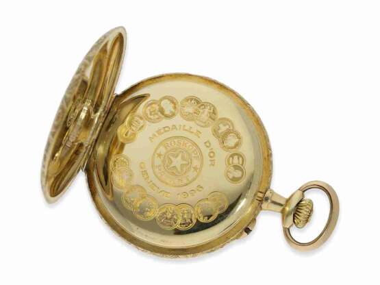 Taschenuhr: äußerst seltenes Exemplar einer "Roskopf Patent" in 18K Gold, ca. 1900 - Foto 3
